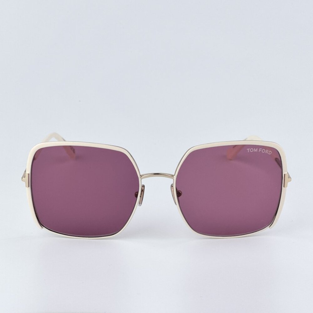 Tom Ford Women BRAND NEW Sunglasses RAPHAELA Rose Gold Violet Square FT1006 32Y - Picture 5 of 10